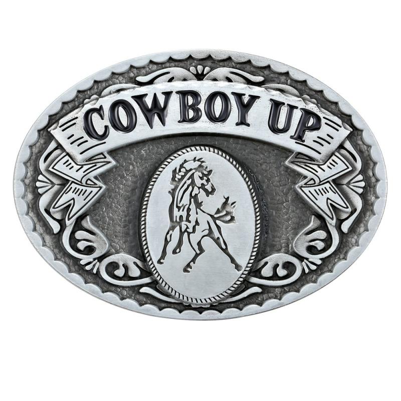 Western Cowboy Belt Buckle Retro Pattern COWBOYUP Personality Buckle