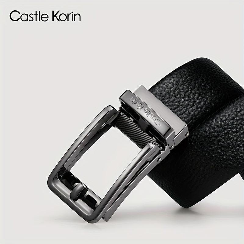 Men's Leather Casual Belt w/Automatic Buckle - Gift for Him