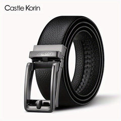 Men's Leather Casual Belt w/Automatic Buckle - Gift for Him