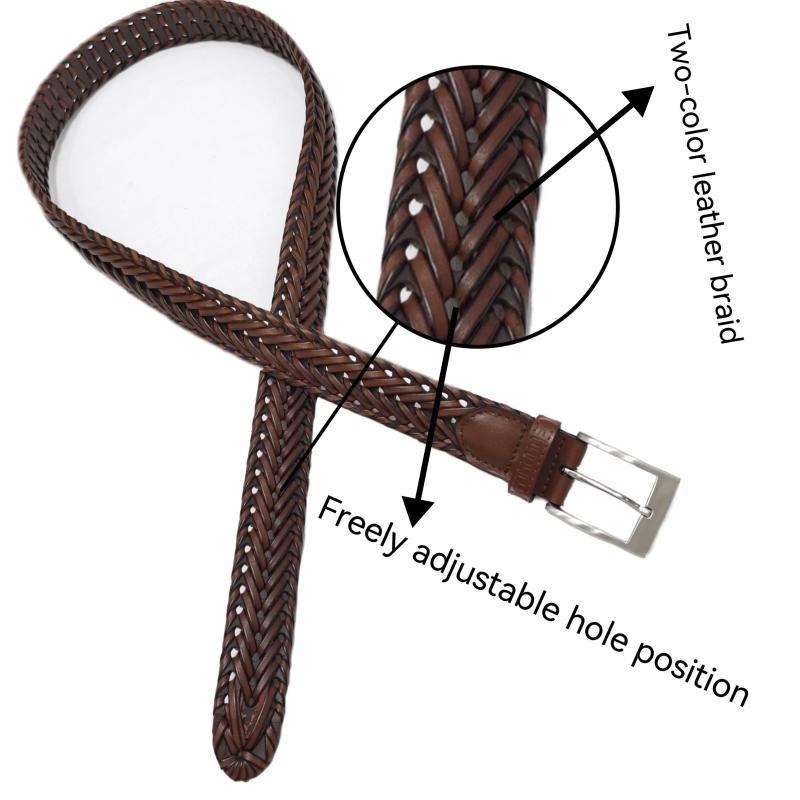 Men's Hollow Buckle Leather Belt for Outdoor Party Holiday