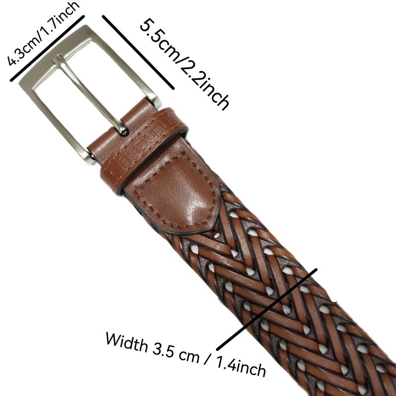Men's Hollow Buckle Leather Belt for Outdoor Party Holiday