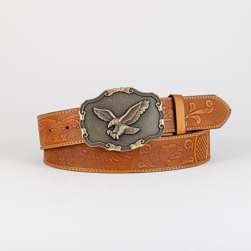 Men's Eagle Pattern Buckle Belt for Outdoor Party