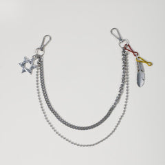 Men's Six Pointed Star Leaf Pants Chain