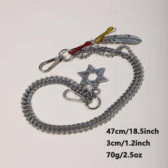 Men's Six Pointed Star Leaf Pants Chain