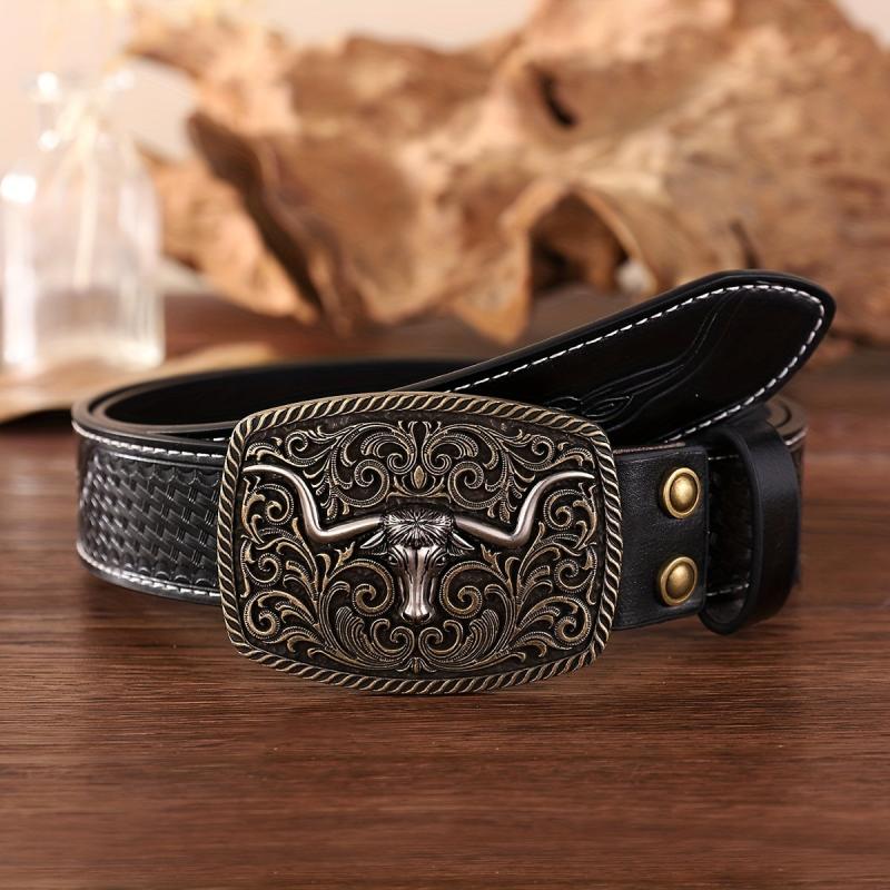 Retro Western Cowboy Men's Belt Casual Business PU Leather Belt