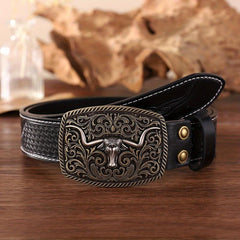 Retro Western Cowboy Men's Belt Casual Business PU Leather Belt
