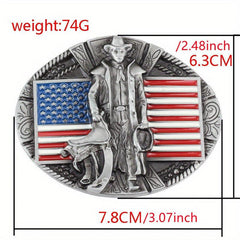 Western Cowboy Style Belt Buckle High Zinc Alloy Flag Belt Buckle