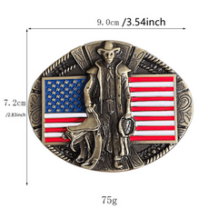 Western Cowboy Style Belt Buckle High Zinc Alloy Flag Belt Buckle