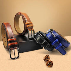 Men's Pin Buckle Belt Dress Adjustable Casual Business Metal Buckle Belt