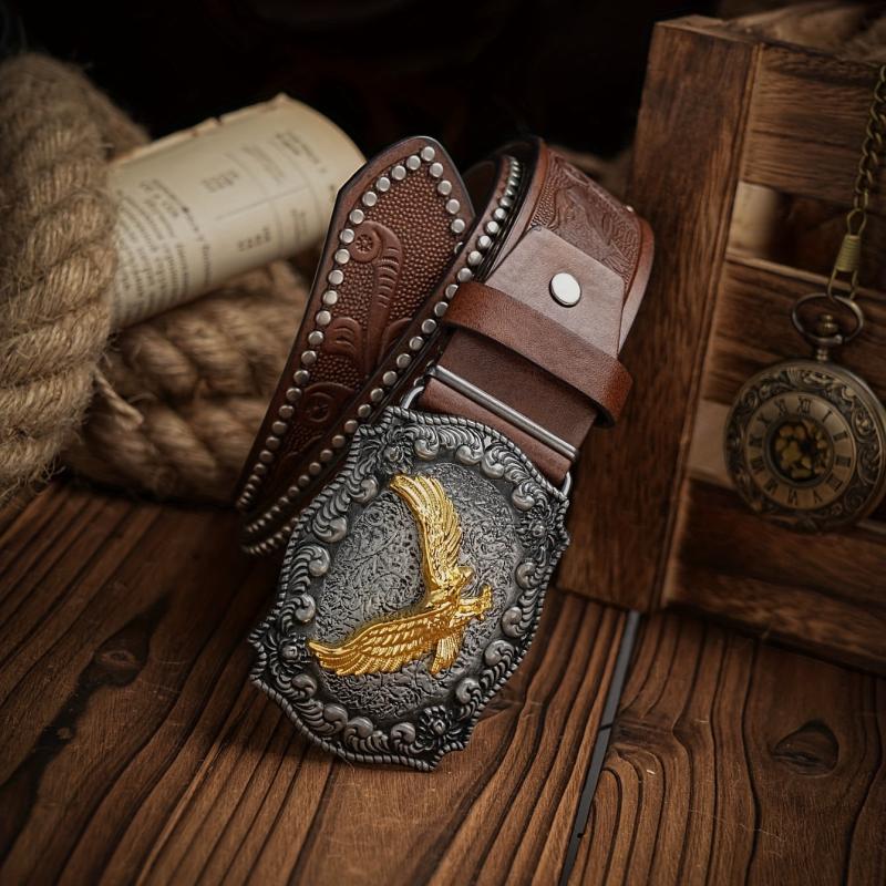 Western Style Men's PU Leather Belt
