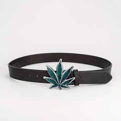 Maple Leaf Alloy Buckle Belt Casual Western Cowboy Belt
