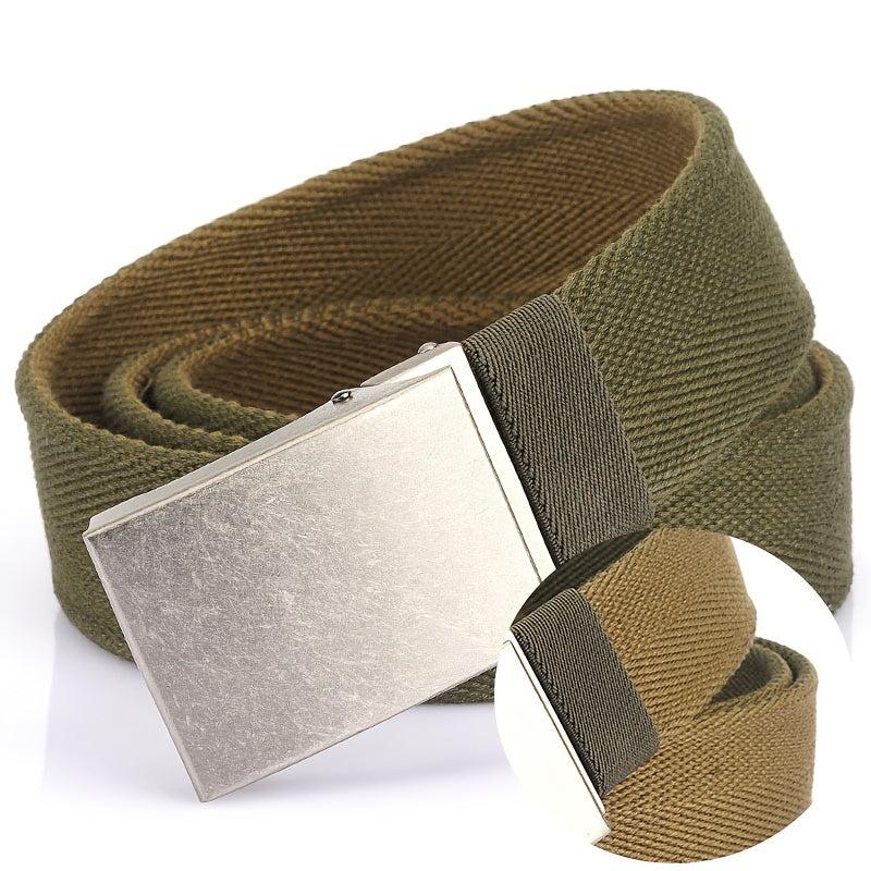 Youth Men's Silver Buckle Canvas Belt