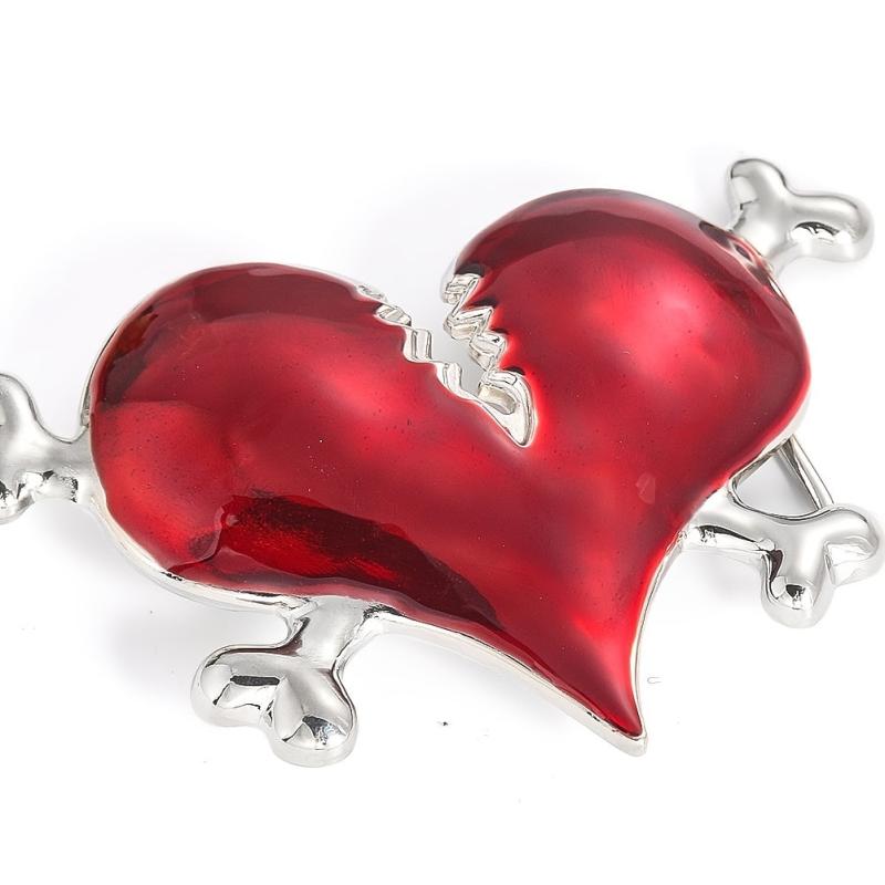 Red Love Heart Cardiac Belt Buckle Funny Charm Bone Clasp Jeans Accessory Men