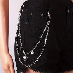 Peach Heart Metal Pants Chain Charm Pendant