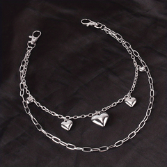 Peach Heart Metal Pants Chain Charm Pendant