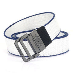 Casual Braided Leather Belt with Double Loop Canvas for Men