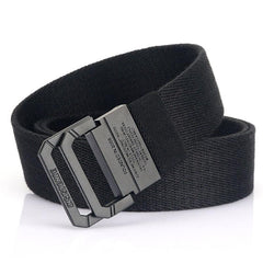 Casual Braided Leather Belt with Double Loop Canvas for Men