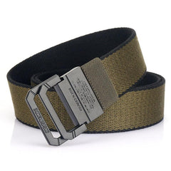 Casual Braided Leather Belt with Double Loop Canvas for Men