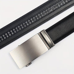 Men's Leather Belt Automatic Buckle Two layer Cowhide Wine Party Pants Belt