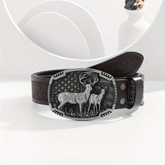 Retro Buckle Belt for Men Denim Jeans Casual Daily Clothing Accessories