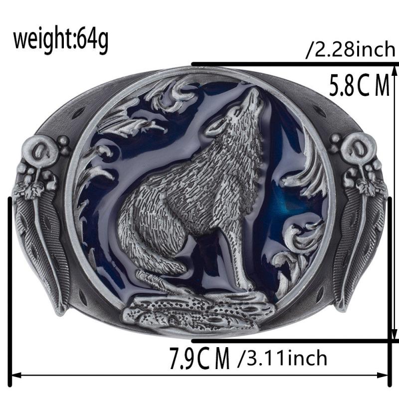 Vintage Wolf Belt Buckle Western Cowboy European American Hot