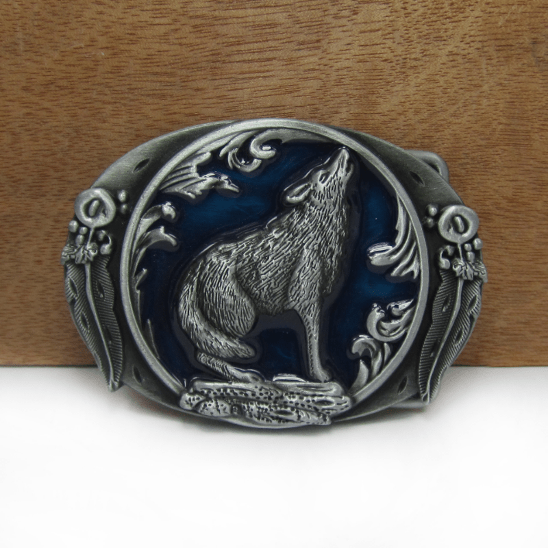 Vintage Wolf Belt Buckle Western Cowboy European American Hot