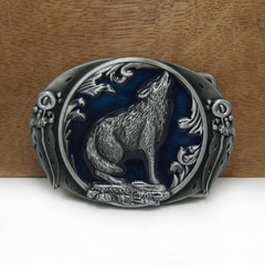 Vintage Wolf Belt Buckle Western Cowboy European American Hot