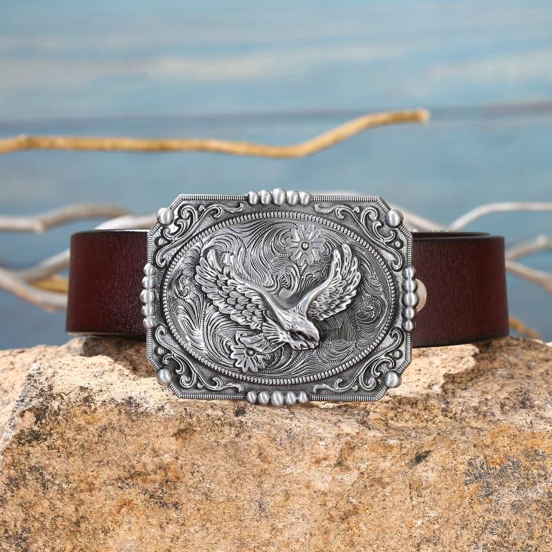 Western Cowboy Belt Buckle Eagle Carved Novelty Belt Accessories
