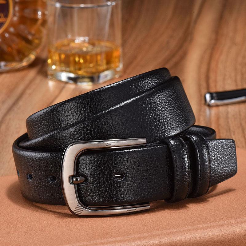 Genuine Leather Men's Needle Buckle Belt