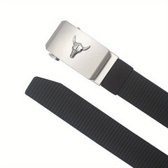 47in Nylon Tactical Military Auto Buckle Belt Men's Casual Outdoor Canvas Belt