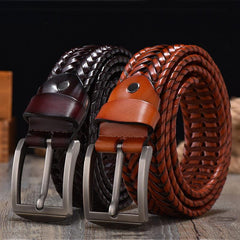 Men's Leather Belt Braided Belt Husband Boyfriends Birthday