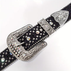 Unisex Rhinestone Belt with Pin Buckle