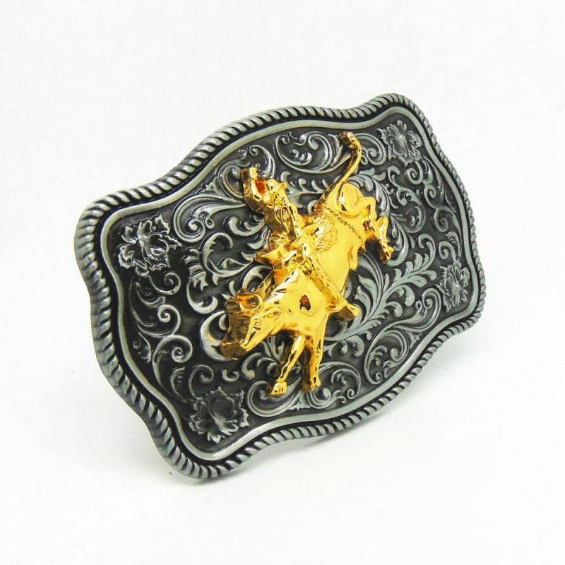 Western Cowboy Style Wave Lace Belt Buckle Knight Classic Retro Casual Belt