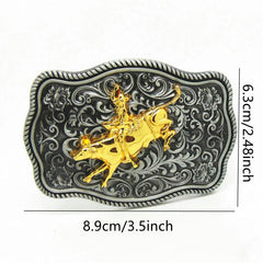 Western Cowboy Style Wave Lace Belt Buckle Knight Classic Retro Casual Belt