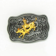 Western Cowboy Style Wave Lace Belt Buckle Knight Classic Retro Casual Belt