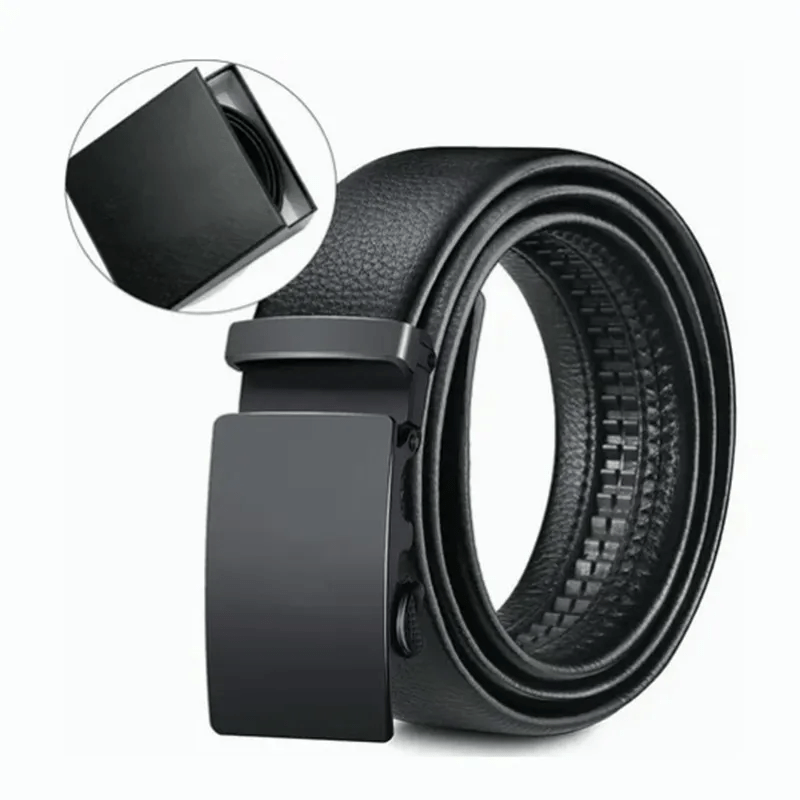 Men's Leather Belt with Automatic Buckle