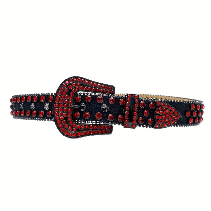 Y2K Style Bling Studded Rhinestone Belt For Men