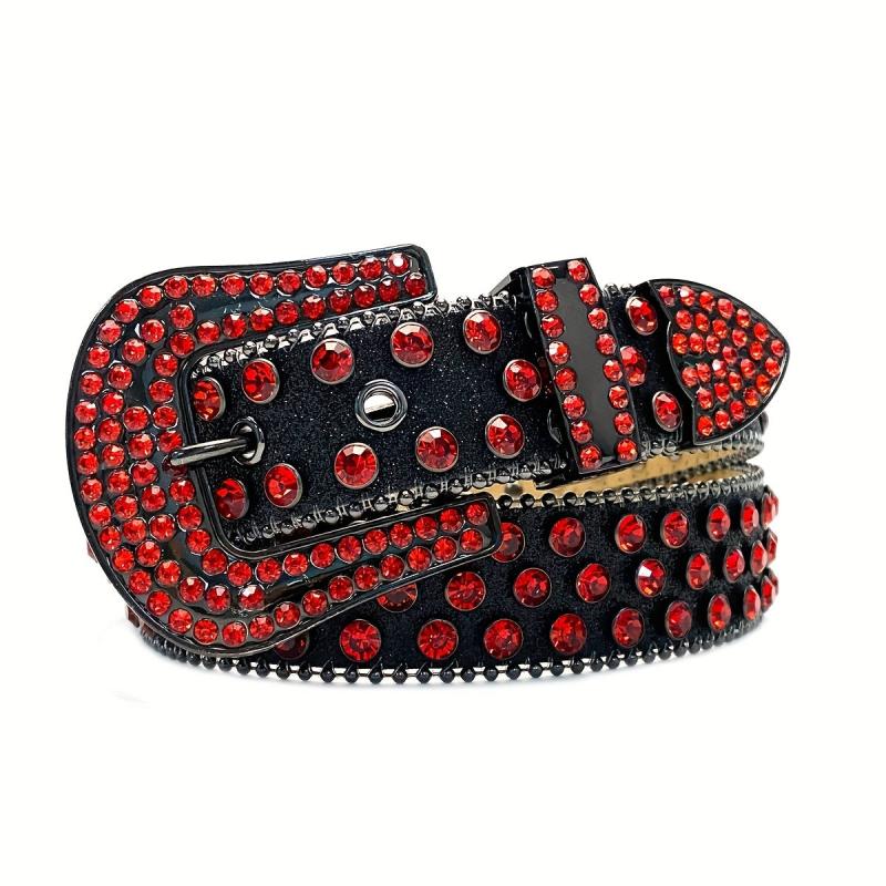 Y2K Style Bling Studded Rhinestone Belt For Men