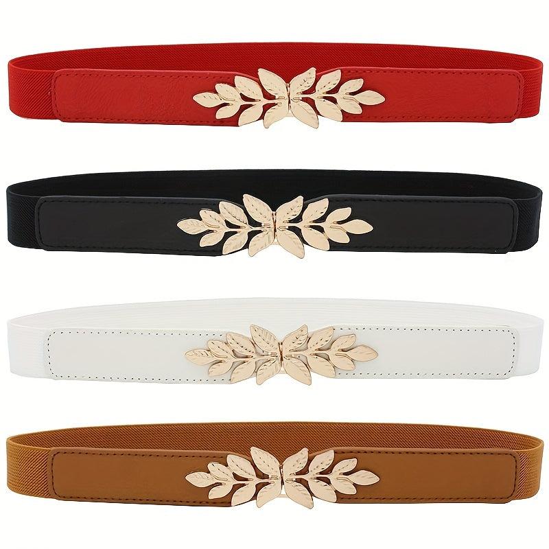 Leaf Metal Belt Multicolor High Stretch Thin Girdle For Men