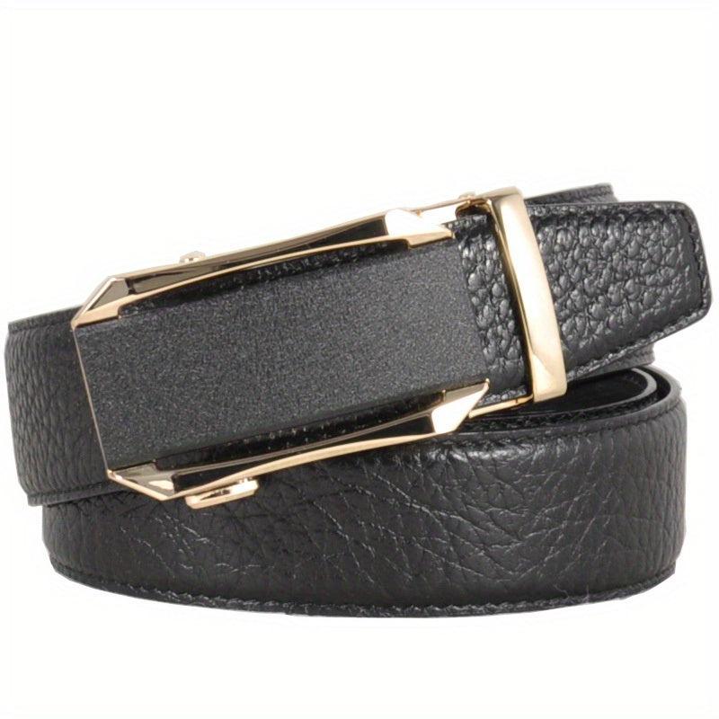 Men's Leather Belt Automatic Buckle Waist Strap