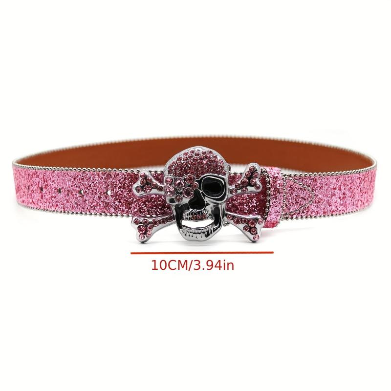 Skull High end Gun Glass Inlaid Diamond Alloy PIN Silver Street Style