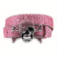 Skull High end Gun Glass Inlaid Diamond Alloy PIN Silver Street Style