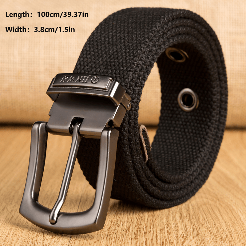 Men's Casual Buckle Canvas Belt Woven Belt Student Daily Use