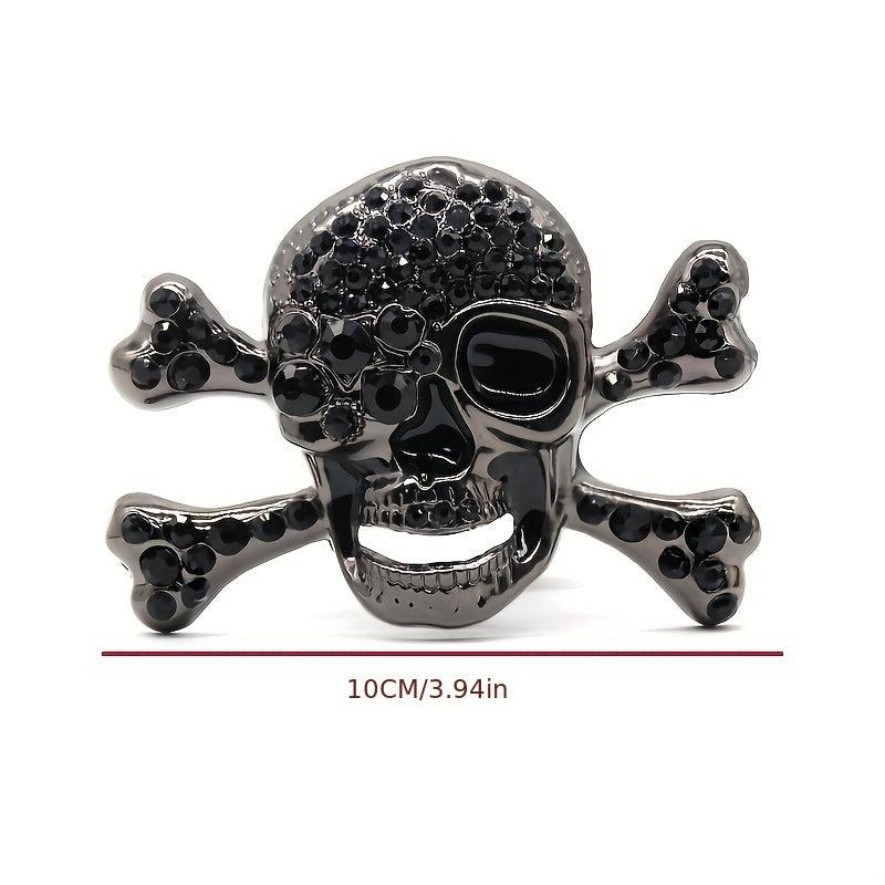 Skull Rhinestone Belt Hip Hop Punk PU Leather Belt Sparkle Studded Belts