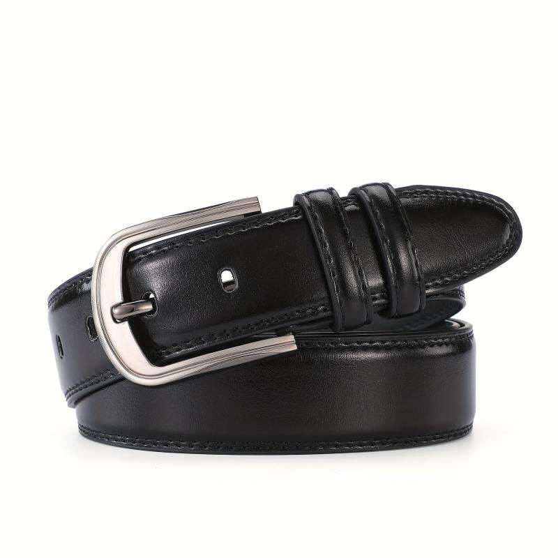 Men's Pin Buckle Belt PU Leather Casual Jeans Pants Waist Strap