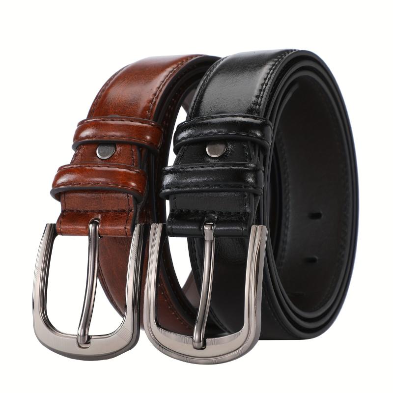 Men's Pin Buckle Belt PU Leather Casual Jeans Pants Waist Strap
