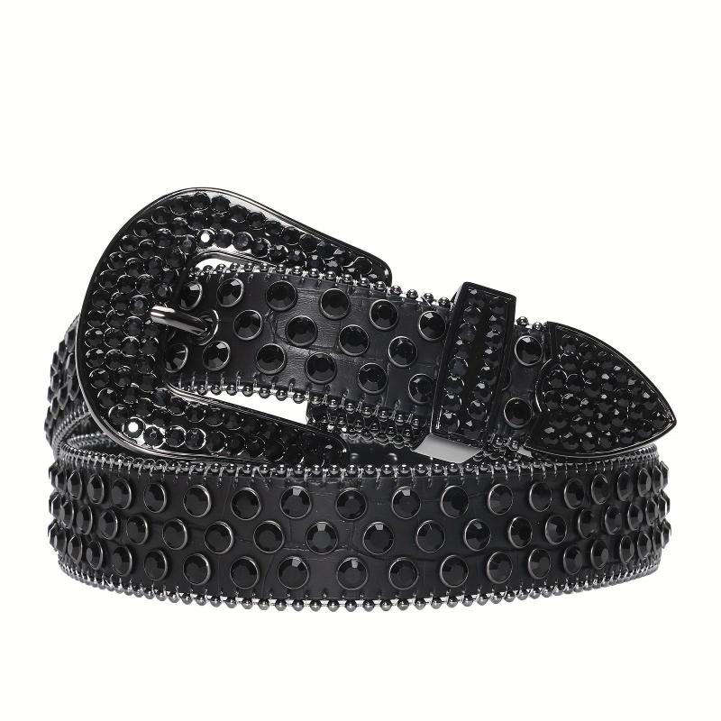 Bling Rhinestone Belt Western Cowboy Cowgirl Crystal Leather Jeans Dress