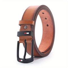 Men's PU Leather Pin Buckle Casual Jeans Pants Belt