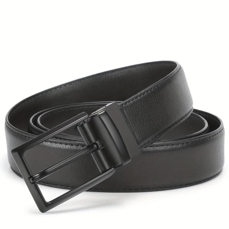 Men's Leather Dress Belt & Casual Belts With Single Prong Buckle