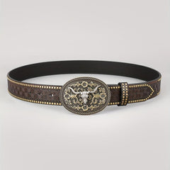 Men's Western Cowboy Casual Vintage Dark Brown Belt